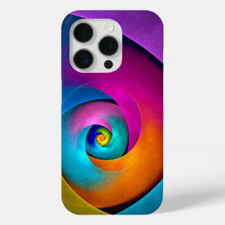 Funda Para iPhone 15 Pro Patrón azul rosado del arte del resumen floral mod