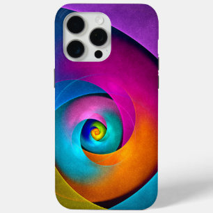 Funda Para iPhone 15 Pro Max Patrón azul rosado del arte del resumen floral mod