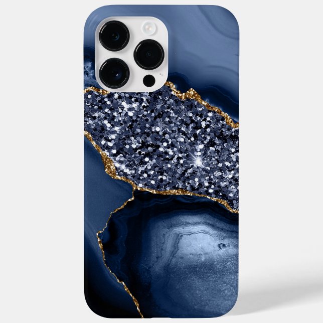 FUNDA DE Case-Mate PARA iPhone PATRÓN AZUL Y AGUA DE ORO (Reverso)