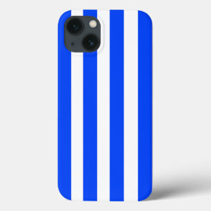 Funda Para iPhone 13 Patrón azul y blanco de rayas verticales