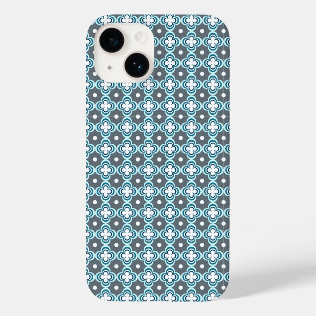 Funda De Case-Mate Para iPhone Patrón azul y gris (Reverso )