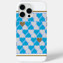Funda Para iPhone 15 Pro Max Patrón bávaro azul y blanco.
