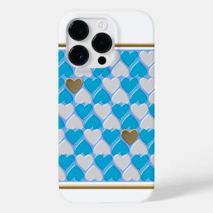 Funda Para iPhone 14 Pro De Case-Mate Patrón bávaro azul y blanco.