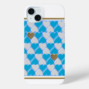 15 Mini Patrón bávaro azul y blanco. Cas para iPhone funda