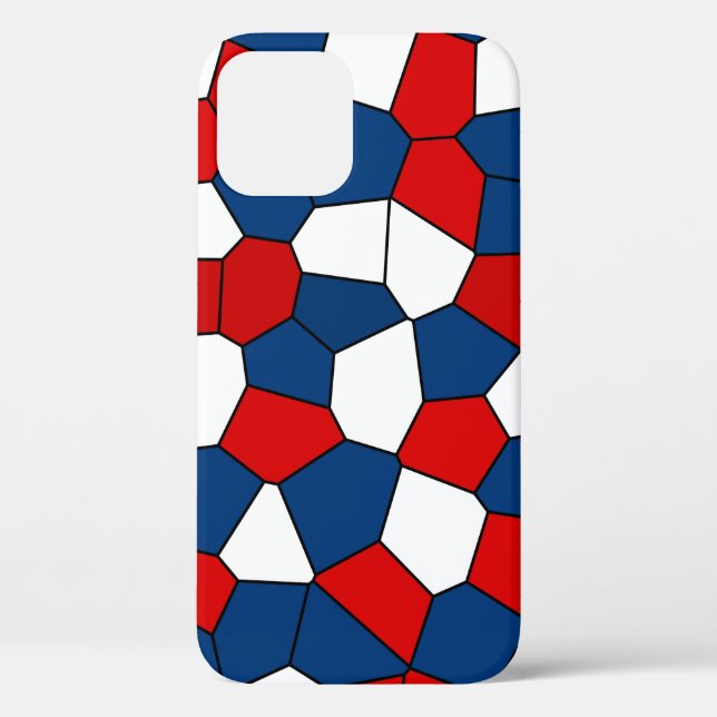 Funda De Case-Mate Para iPhone Patrón blanco azul rojo (Reverso )