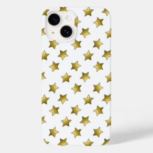 Funda Para iPhone 14 De Case-Mate Patrón blanco elegante de estrellas doradas