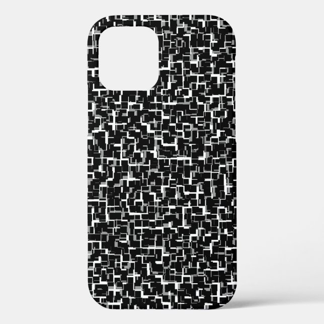 Funda De Case-Mate Para iPhone Patrón blanco negro de vídeo digital (Reverso )