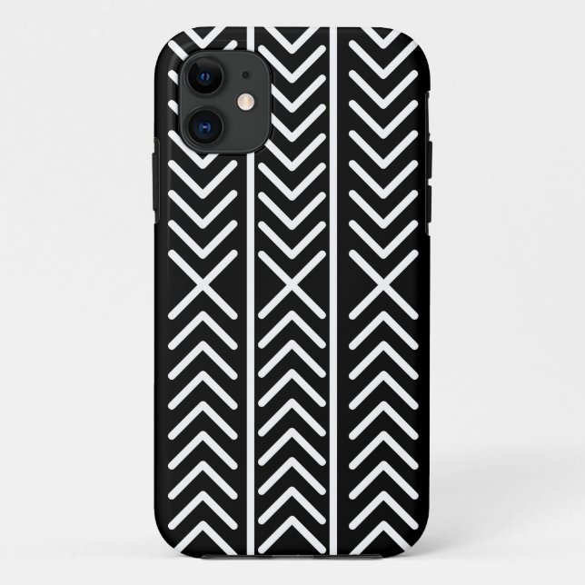 Funda De Case-Mate Para iPhone Patrón blanco y negro (Reverso)