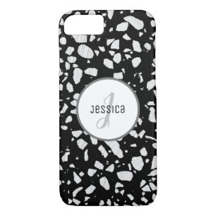 Funda Para iPhone 8/7 Patrón blanco y negro de Terrazzo abstracto person