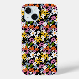 Funda Para iPhone 15 Patrón Botánico Continuo y Colorido Dibujado a Man