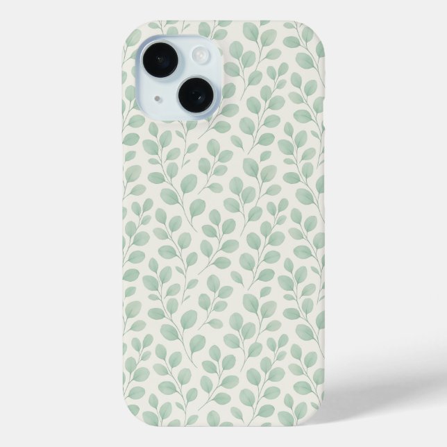 Funda De Case-Mate Para iPhone Patrón botánico de eucalipto (Reverso )
