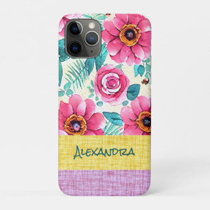Funda Para iPhone 11 Pro Patrón botánico femenino personalizado hermoso
