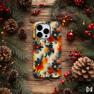 Funda Para iPhone 14 Pro De Case-Mate Patrón Botánico Floral de Navidad con Cita de Nomb