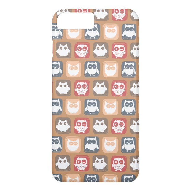 Funda De Case-Mate Para iPhone Patrón Búho Beige Tan (Reverso)