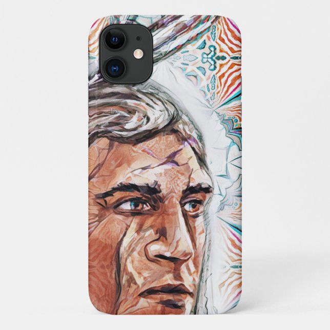 Funda De Case-Mate Para iPhone Patrón cacique y fractal (Reverso)