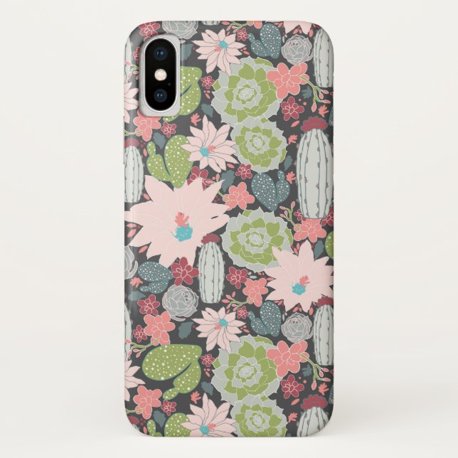 Funda De Case-Mate Para iPhone Patrón Cactus Succulent Plants (Reverso)