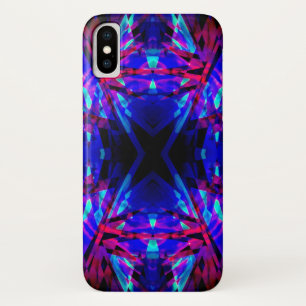 Funda Para iPhone X Patrón caleidoscopio azul y rojo
