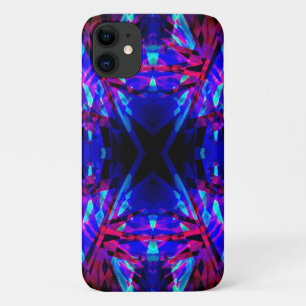 Funda Para iPhone 11 Patrón caleidoscopio azul y rojo