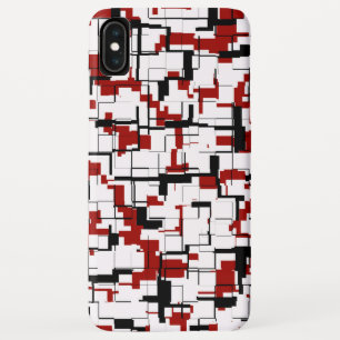 Funda Para iPhone XS Max Patrón Camuflaje Digital Negro Blanco Rojo
