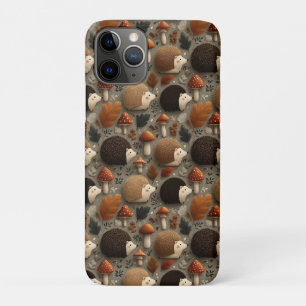 Funda Para iPhone 11 Pro Patrón caprichoso de erizo y hongo de otoño