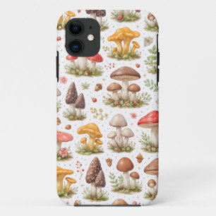 Funda Para iPhone 11 Patrón Caprichoso de Hongos – Botánica Vintage