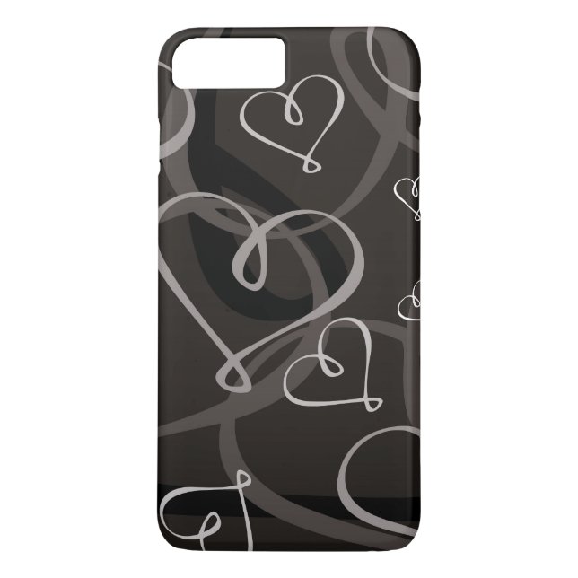 Funda De Case-Mate Para iPhone Patrón cardíaco blanco y negro (Reverso)