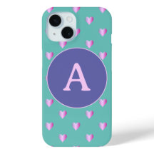 Patrón cardíaco monograma personalizado Lilac Verd