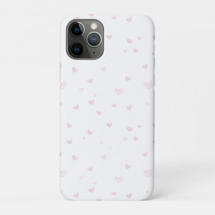 Funda Para iPhone 11 Pro Patrón cardíaco rosado de color de agua romántico