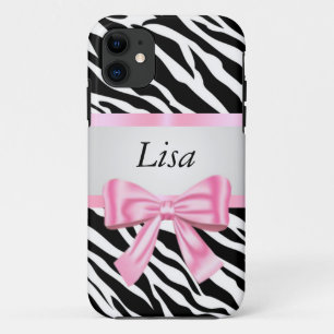 Funda Para iPhone 11 Patrón cebra rosa personalizado