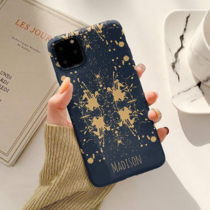 Funda Para iPhone 14 De Case-Mate Patrón celeste azul y oro de la marina