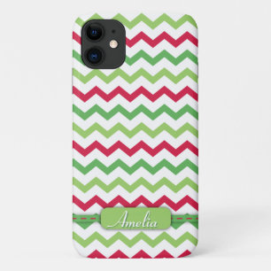 Funda Para iPhone 11 Patrón Chevron de Navidades coloridos de moda