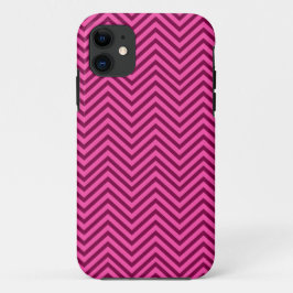 Funda Para iPhone 11 Patrón Chevron Rosado Caliente