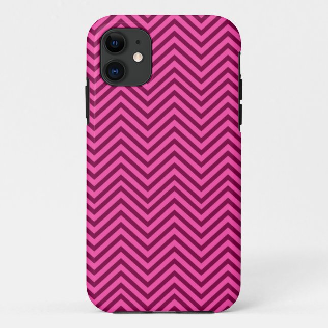 Funda De Case-Mate Para iPhone Patrón Chevron Rosado Caliente (Reverso)