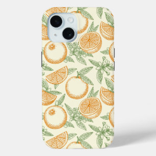 Funda Para iPhone 15 Patrón clásico de fruta Naranja