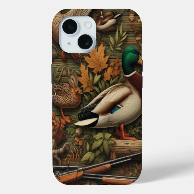 Funda De Case-Mate Para iPhone Patrón clásico de Timber Duck Camo (Reverso )