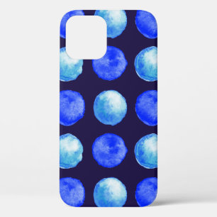 Funda Para iPhone 12 Patrón color de agua de puntos azules índigo cerul