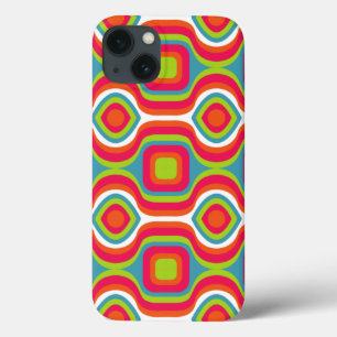 Funda Para iPhone 13 Patrón Colorfull Estilo Geométrico Vintage Cuto