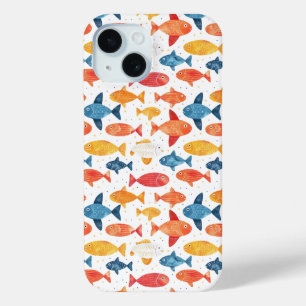 Funda Para iPhone 15 Patrón colorido de peces divertidos