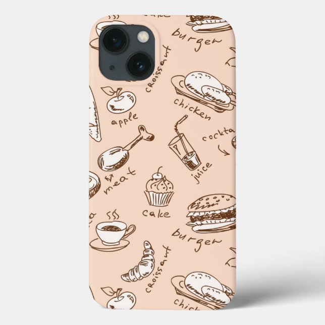 Funda De Case-Mate Para iPhone Patrón con alimento (Reverso)