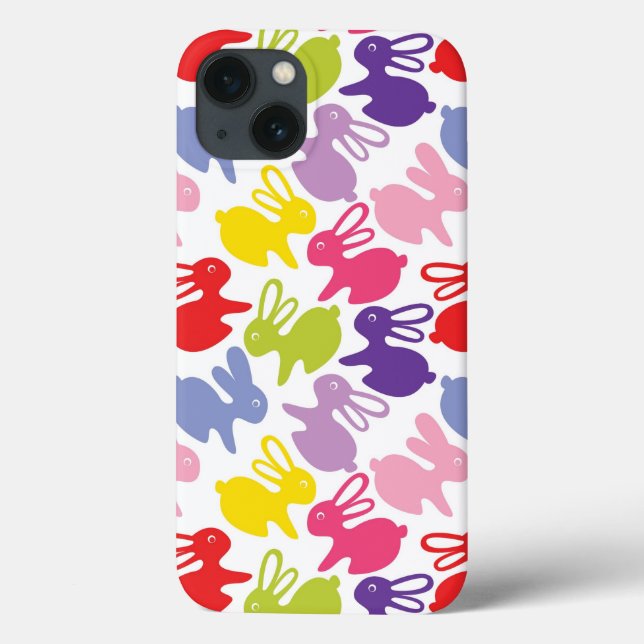 Funda De Case-Mate Para iPhone patrón con conejos de Pascua (Reverso)