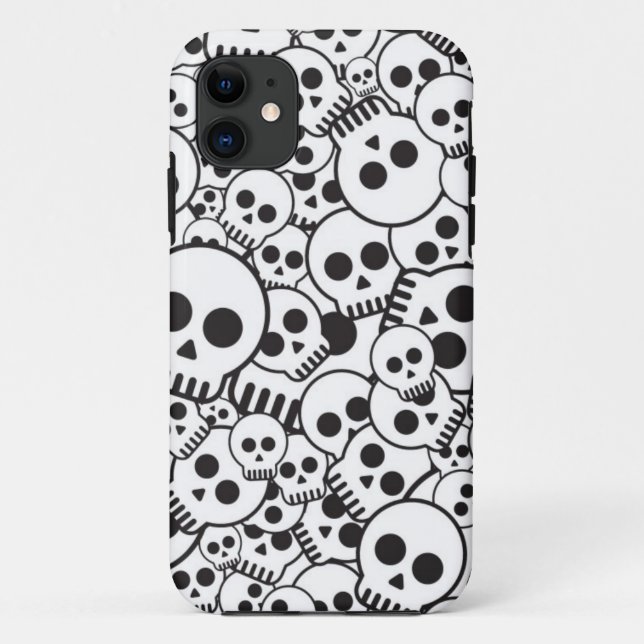 Funda De Case-Mate Para iPhone Patrón con cráneos (Reverso)