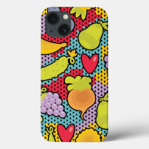 Funda Para iPhone 13 Patrón con frutas y verduras