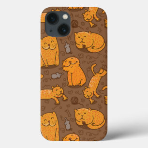 Funda Para iPhone 13 Patrón con gatos