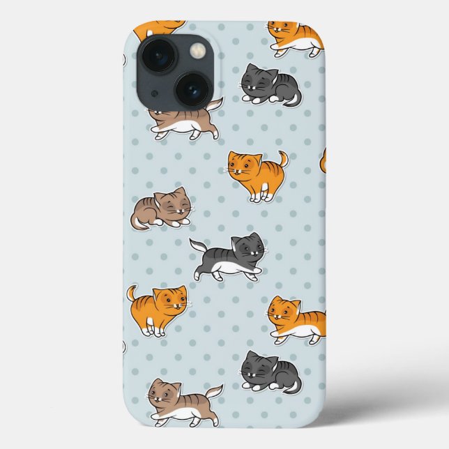 Funda De Case-Mate Para iPhone patrón con gatos graciosos (Reverso)