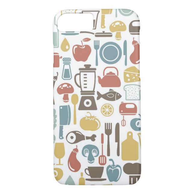 Funda De Case-Mate Para iPhone Patrón con iconos de cocina (Reverso)