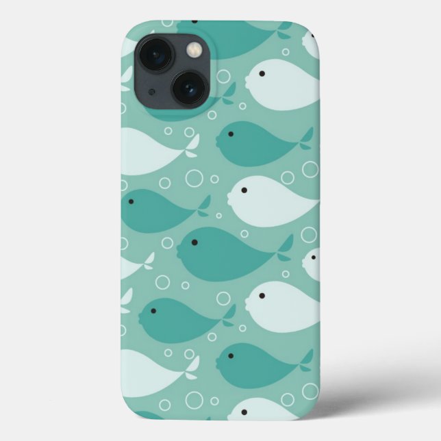 Funda De Case-Mate Para iPhone patrón con peces (Reverso)