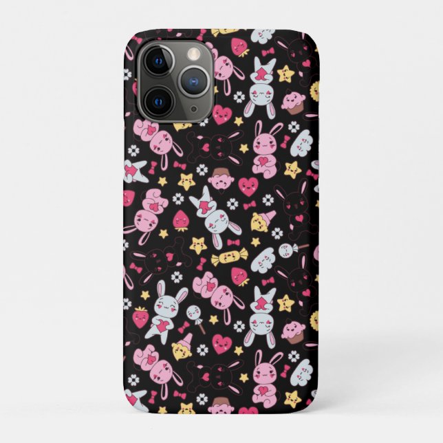 Funda De Case-Mate Para iPhone Patrón conejito de Kawaii (Reverso)