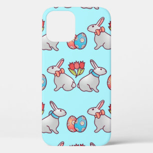 Funda Para iPhone 12 Patrón conejo sin soldadura con huevos de Pascua y
