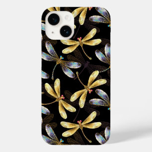 Funda Para iPhone 14 De Case-Mate Patrón continuo con libélulas doradas