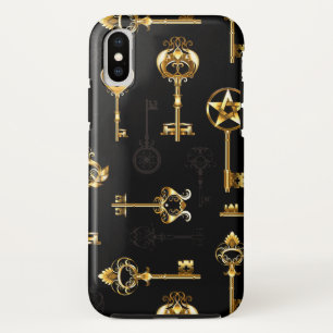 Funda Para iPhone XS Patrón continuo con llaves doradas